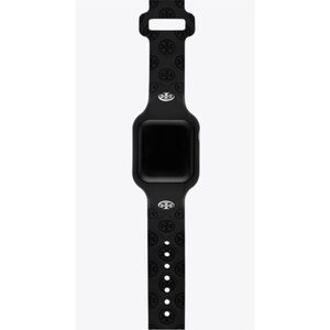 Tory Burch T-Monogram Silicone Apple Watch Band 41mm Black